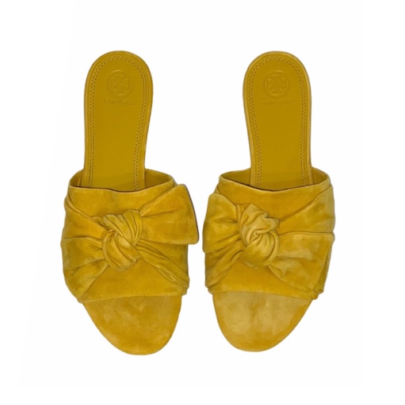 Tory Burch Shoes - NIB Tory Burch Yellow Annabelle Bow Slides Sz 11